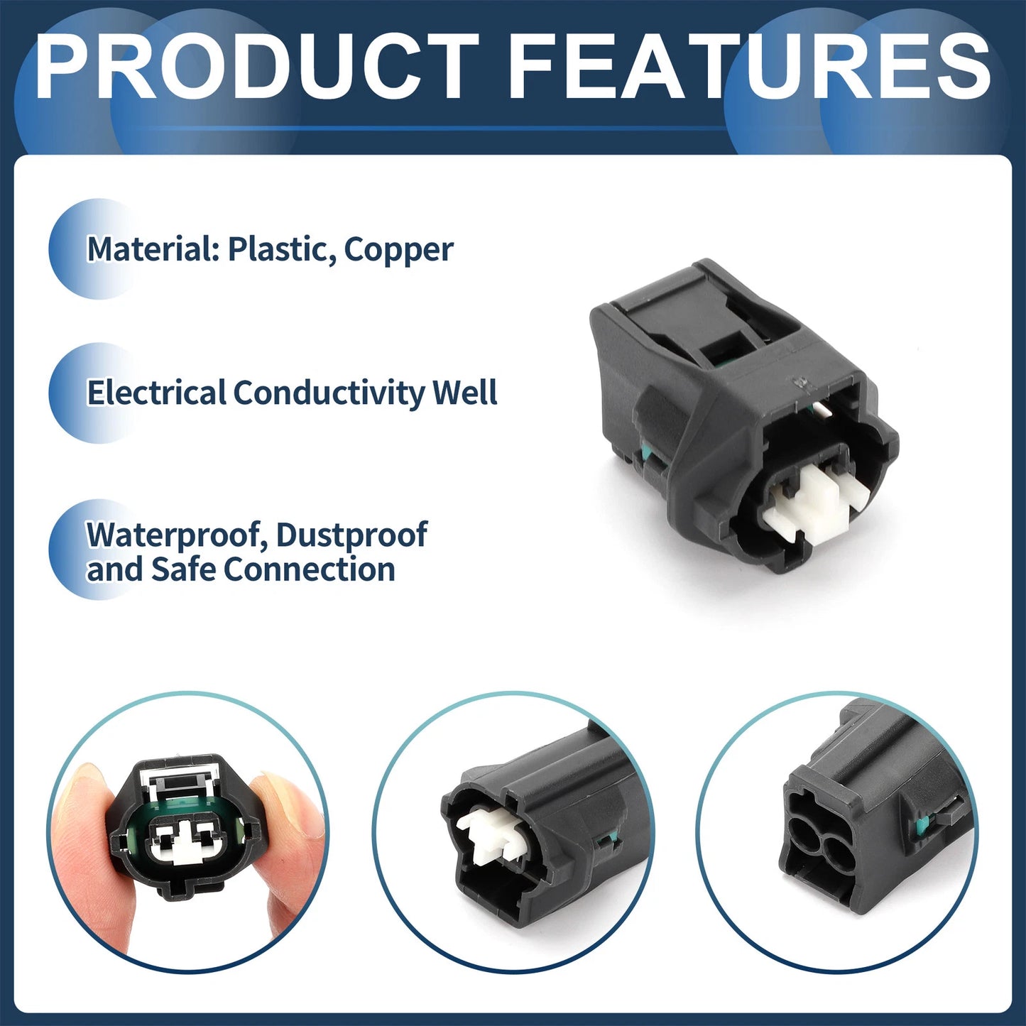2 Pin Wiper Water Spray Motor Connector Plug for Nissan Teana