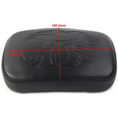 Black Rear Passenger Pillion Pad Seat for Harley Bobber Sportster