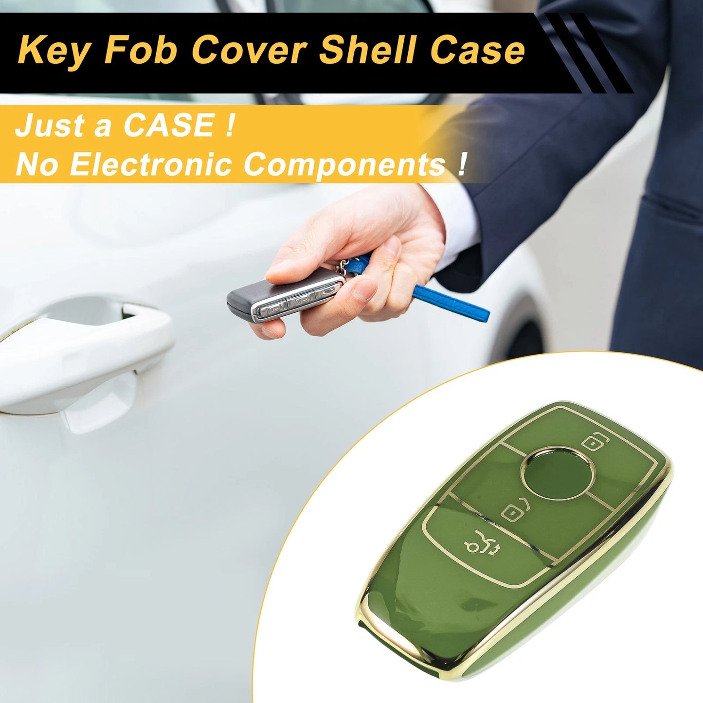 TPU Car Key Case for Mercedes Benz E Class (3 Buttons)