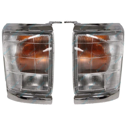 LH+RH Chrome Trim Corner Indicator Lights Pair for Toyota Hilux 2WD/4WD '97-'01