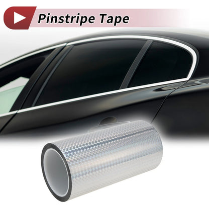 Pinstripe Tape 200mmx50m for Car Motorcycle Boat Laser Silver Tone (1 Pc)