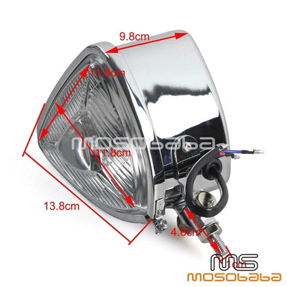 Chrome Triangle Retro Headlight for Harley Street Glide (2014-2023)