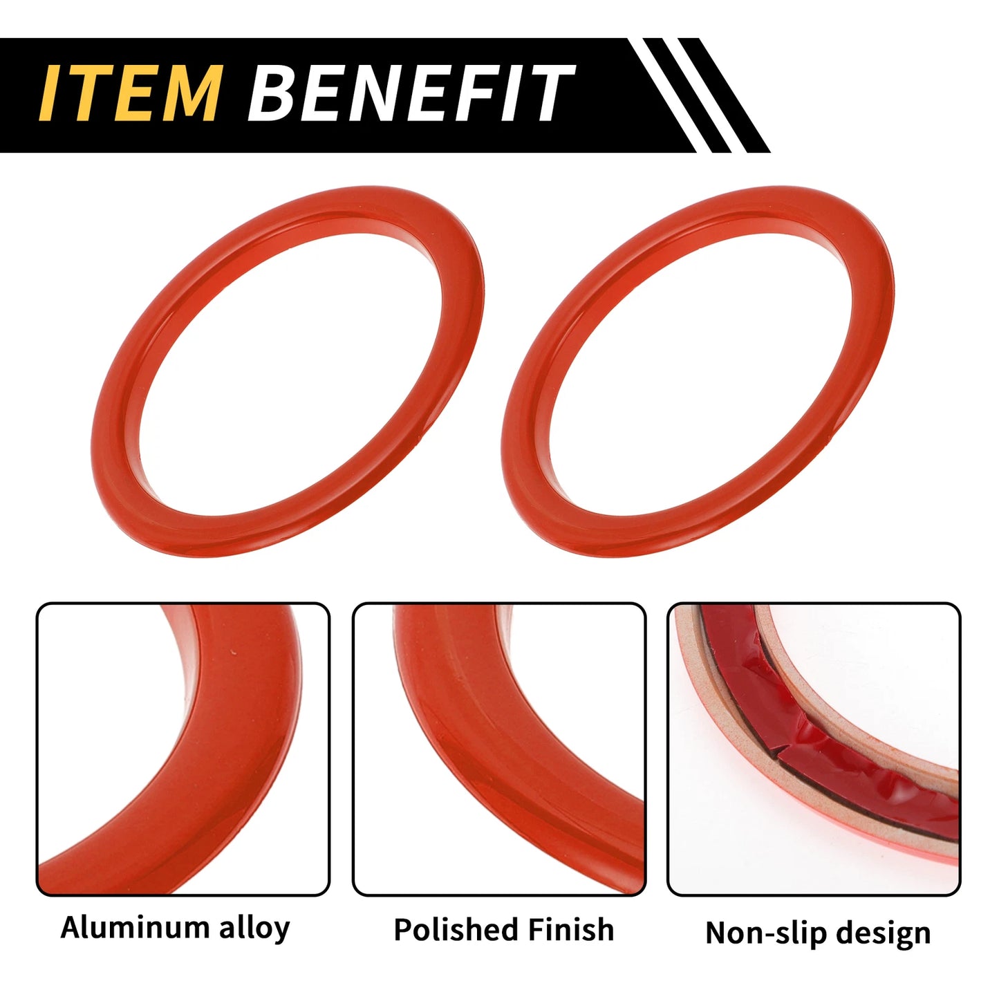 Set of 4 AC Vent Dashboard Decoration Rings for Toyota Tundra (2014–2021) Orange