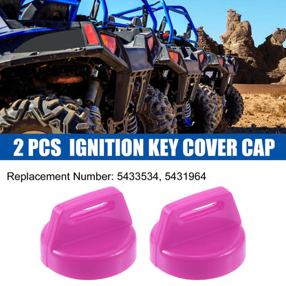 2X Ignition Key Cover Cap for Polaris Ranger Sportsman Scrambler  Purple