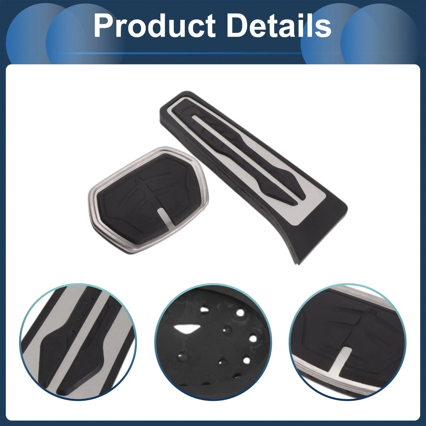 Foot Pedal Covers for BMW X1 (F48) Silver Tone (2016-2022)