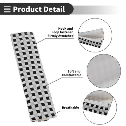 Set of 2 Charcoal Gray Seat Belt Cover Pads for Universal Fit (24cm)