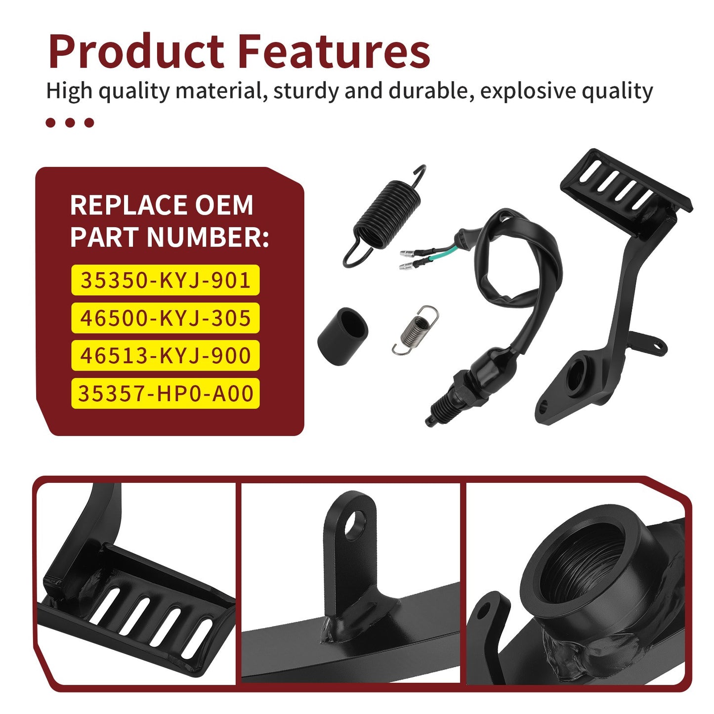 Rear Brake Lever Pedal Switch Sensor Kit for Honda CBR250R CBR300R (2011–2019)