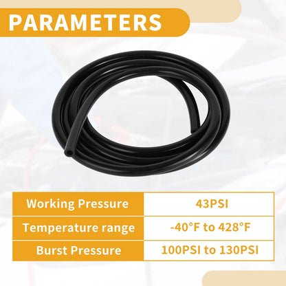 6.6FT 1/4" Silicone Vacuum Tubing Hose for Air and Water