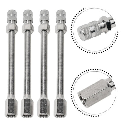 4pcs Tyre Wheel Valve Extension Extender Cap Metal Stem for Auto Car Truck