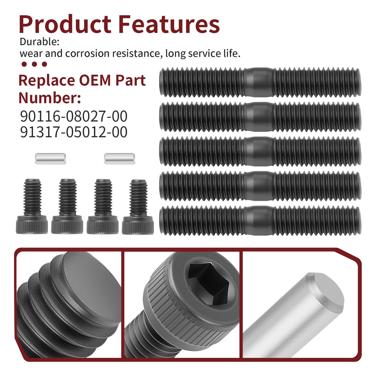 Cylinder Head Studs for Yamaha YZ125/YZ125X (2007–2022)