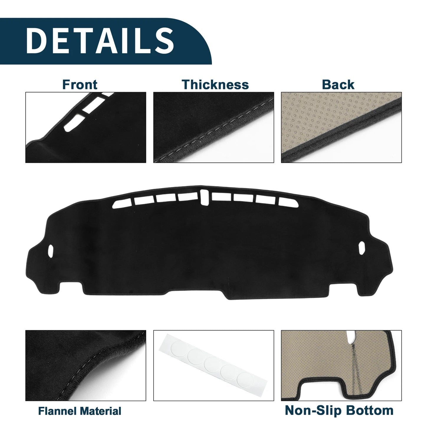 Set of 1 Dashboard Dash Cover Mat for Honda N-BOX/N-BOX Custom (JF5/JF6) Black