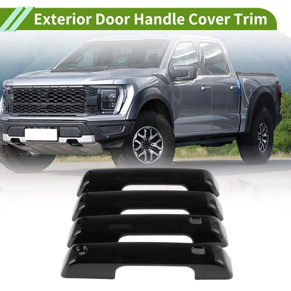 Exterior Door Handle Cover Trim for Ford F150 (2021–2024) Glossy Black
