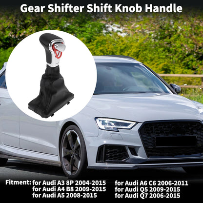 Gear Shift Knob Handle for Audi A3 8P (2004–2015) Plastic Faux Leather