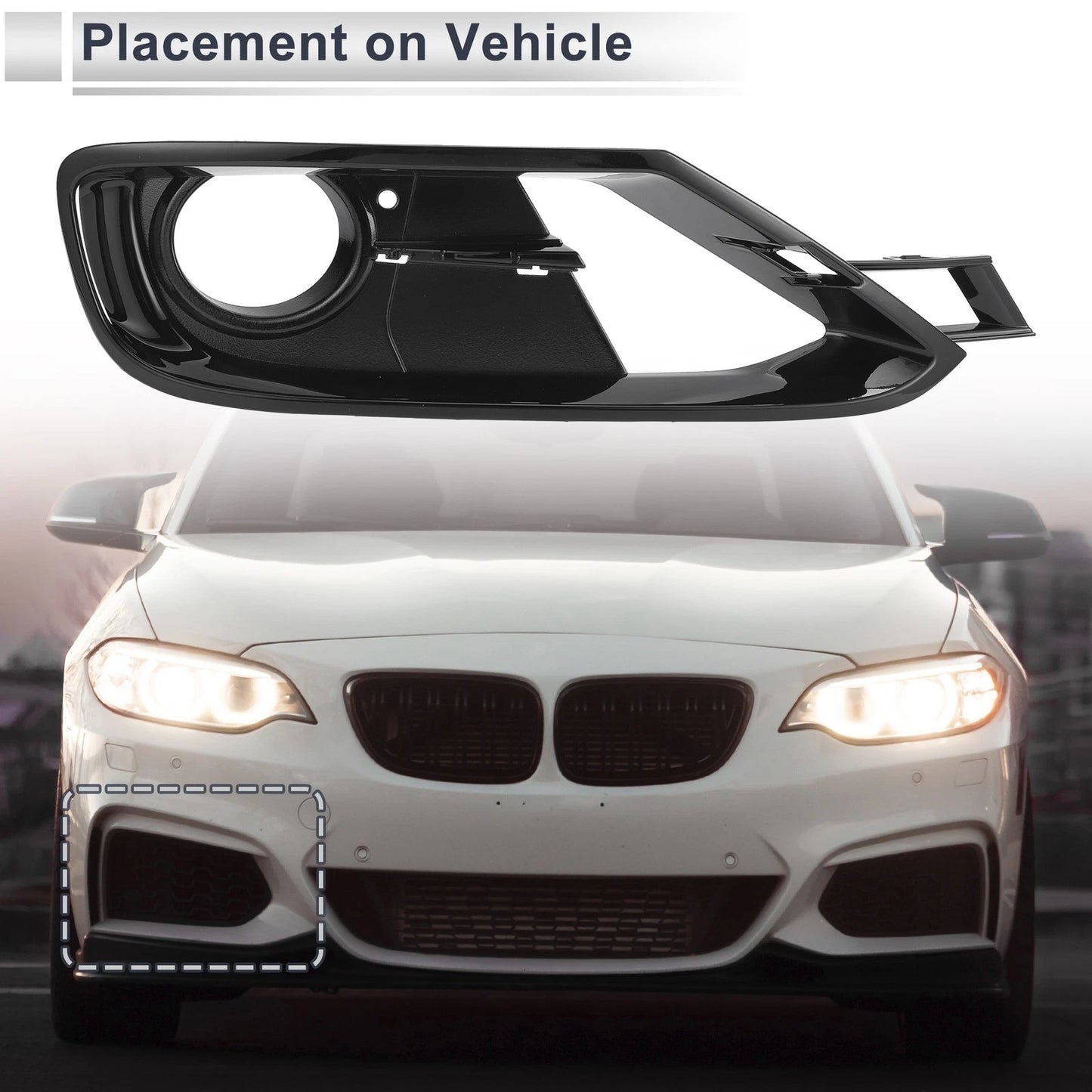 1pc Fog Light Grill for BMW F30 F31 (2011–2018) No. 51117300740
