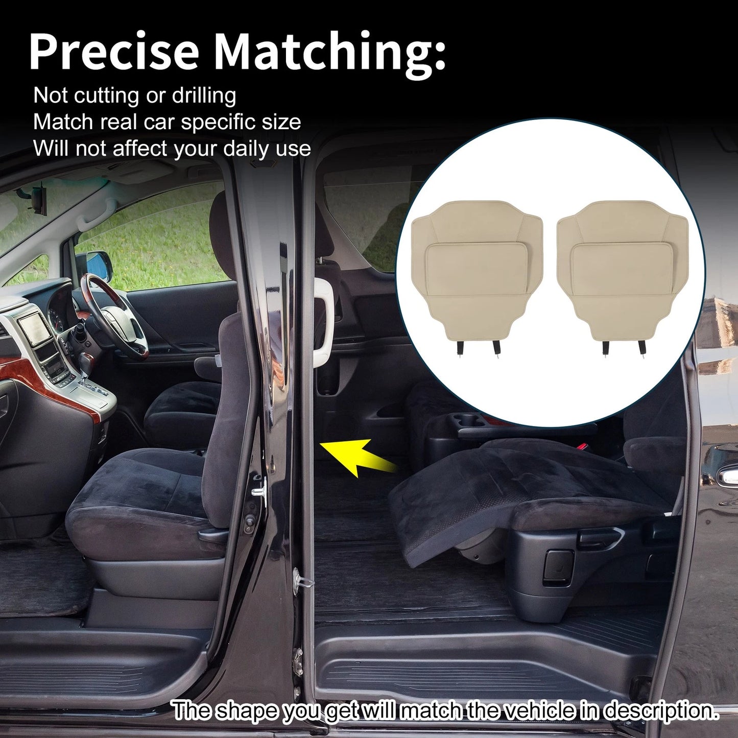 Leather Anti Kick Pad Sticker for Toyota Vellfire Alphard 40 (2015–2020)