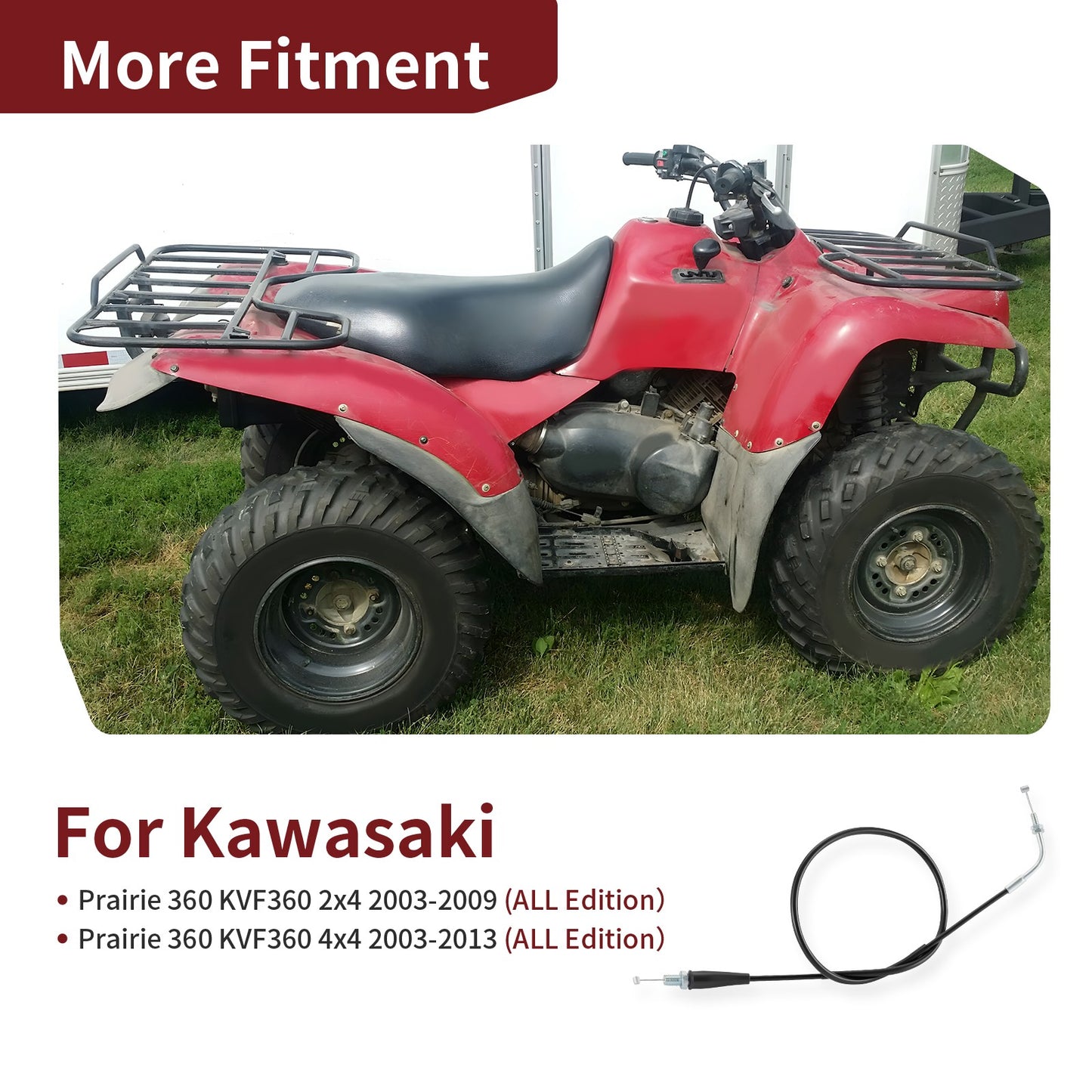Throttle Cable for Kawasaki Prairie 360 (2003–2013)