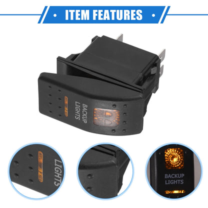 2X 5 Pin LED Backup Light Switch for Car (20A/12V, 10A/24V)