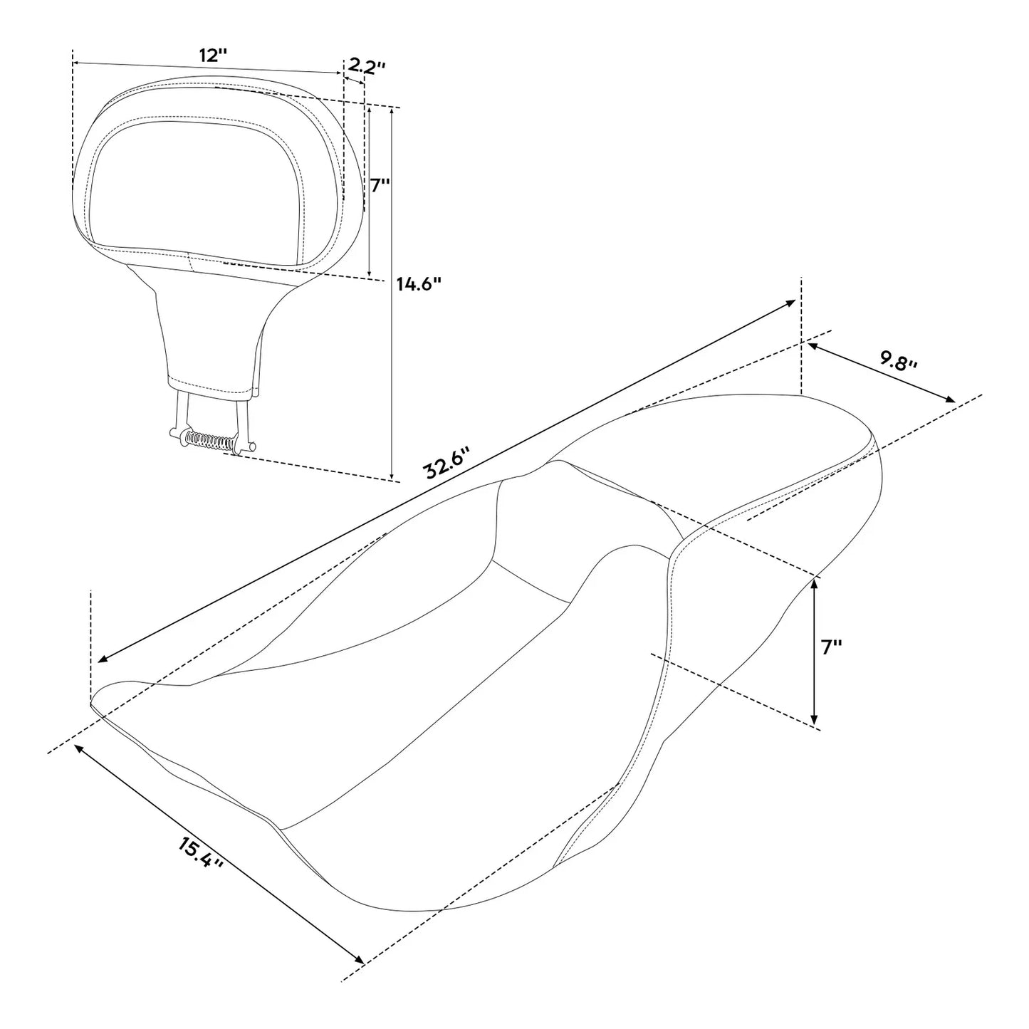 Driver Passenger Seat & Rider Backrest for Harley Electra Road Glide (09-23)