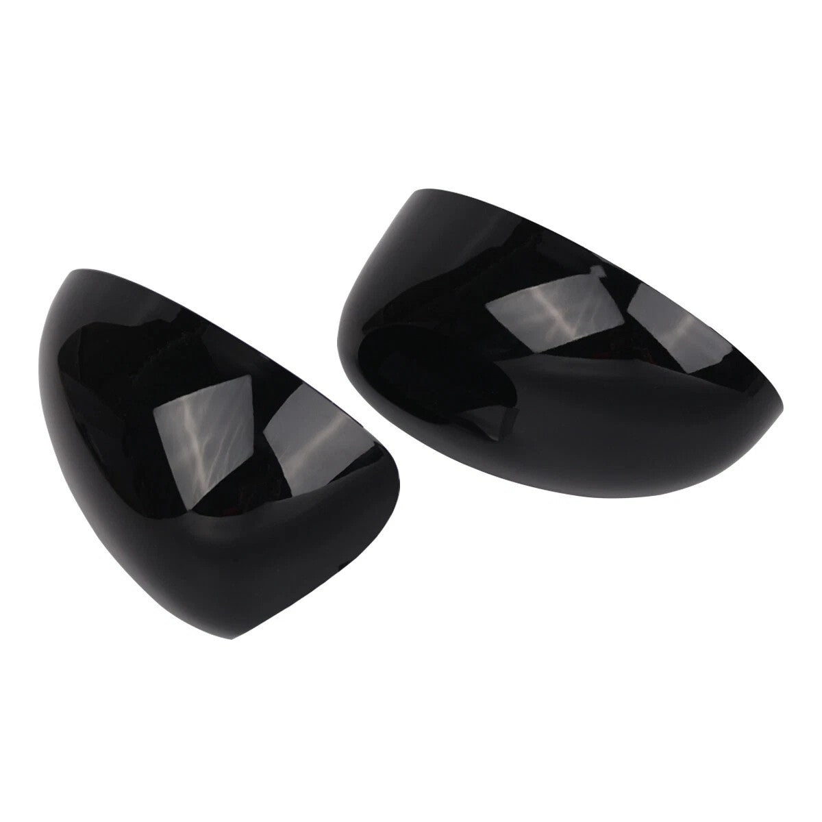 Set of 2 Black Carbon Clip-on Mirror Cover Caps for BMW Mini Cooper (2000–2008)