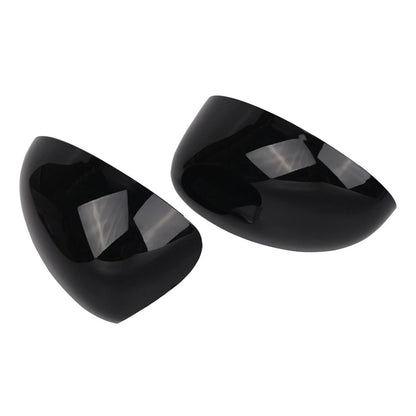 Set of 2 Black Carbon Clip-on Mirror Cover Caps for BMW Mini Cooper (2000–2008)