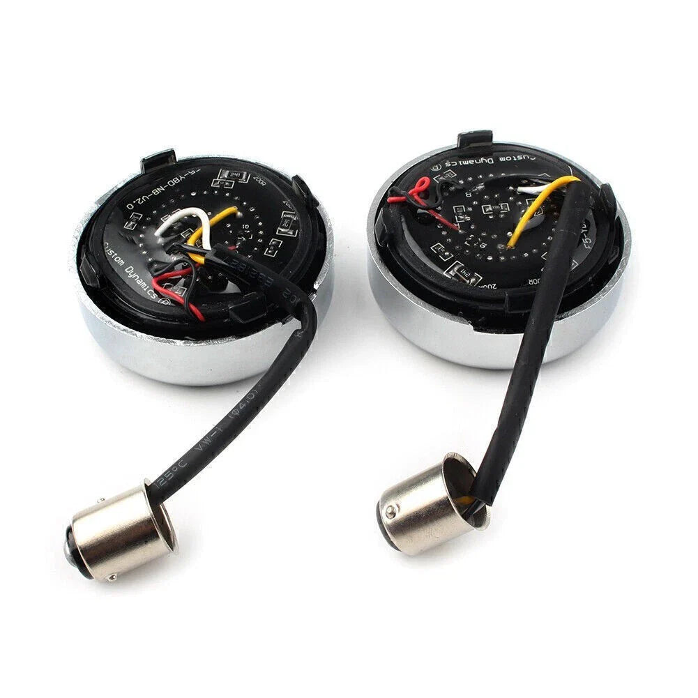 Red LED Turn Signal Lights Trim Ring for Harley Sportster