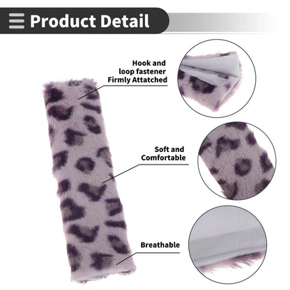 Set of 2 Purple Seat Belt Cover Pads for Universal Fit (26cm)
