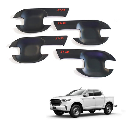Matte Black Door Handle Cover Insert Bowl Trim for Mazda BT-50 (2021-2023)
