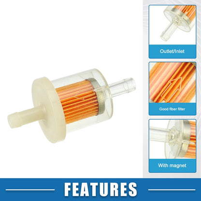 1/4 Inch Gas Inline Fuel Filter for Motorcycle ATV (Fits 2.83"x1.38")