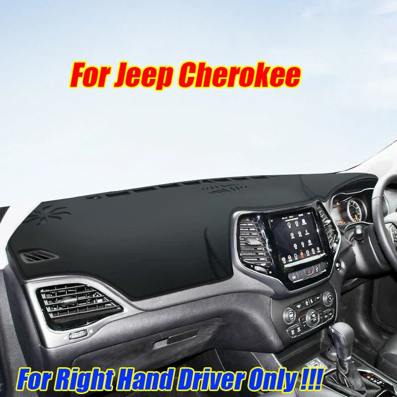 RHD Leather Dashboard Cover Pad Mat for Jeep Cherokee (2014–2022)