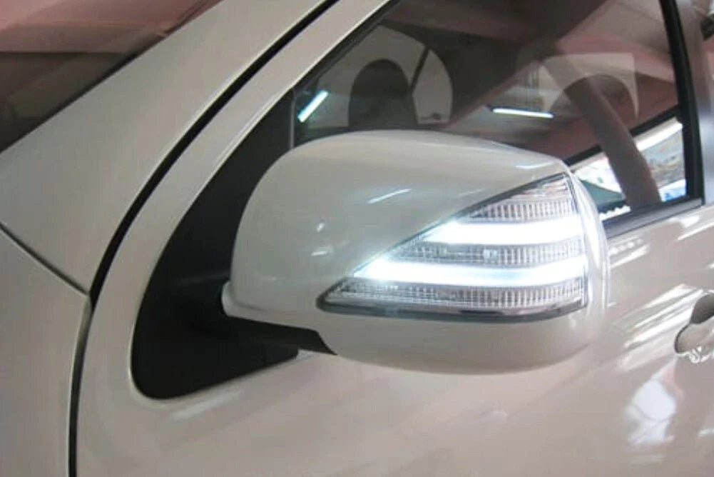 Black LED Mirror Covers for Mitsubishi L200 Triton Pajero Sport (2008-2023)