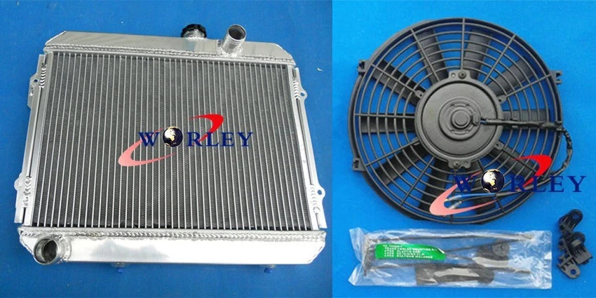 3-Row Aluminum Radiator & Fan for Toyota Corolla (1974–1985)