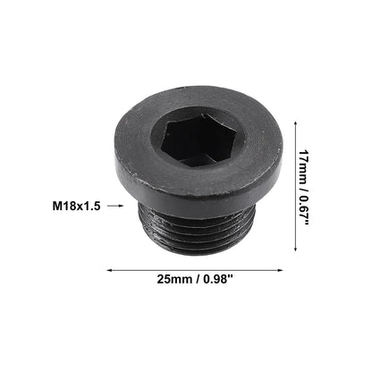 4 Pcs M18x1.5 Engine Oil Drain Plug Screw for BMW Mazda Black
