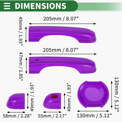 Set of 4 Exterior Door Handle Covers for Jeep Renegade (2015–2021) ABS Purple