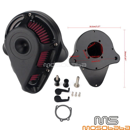 Black Air Filter Cleaner for Harley Touring Road King Dyna Street Bob (00-17)