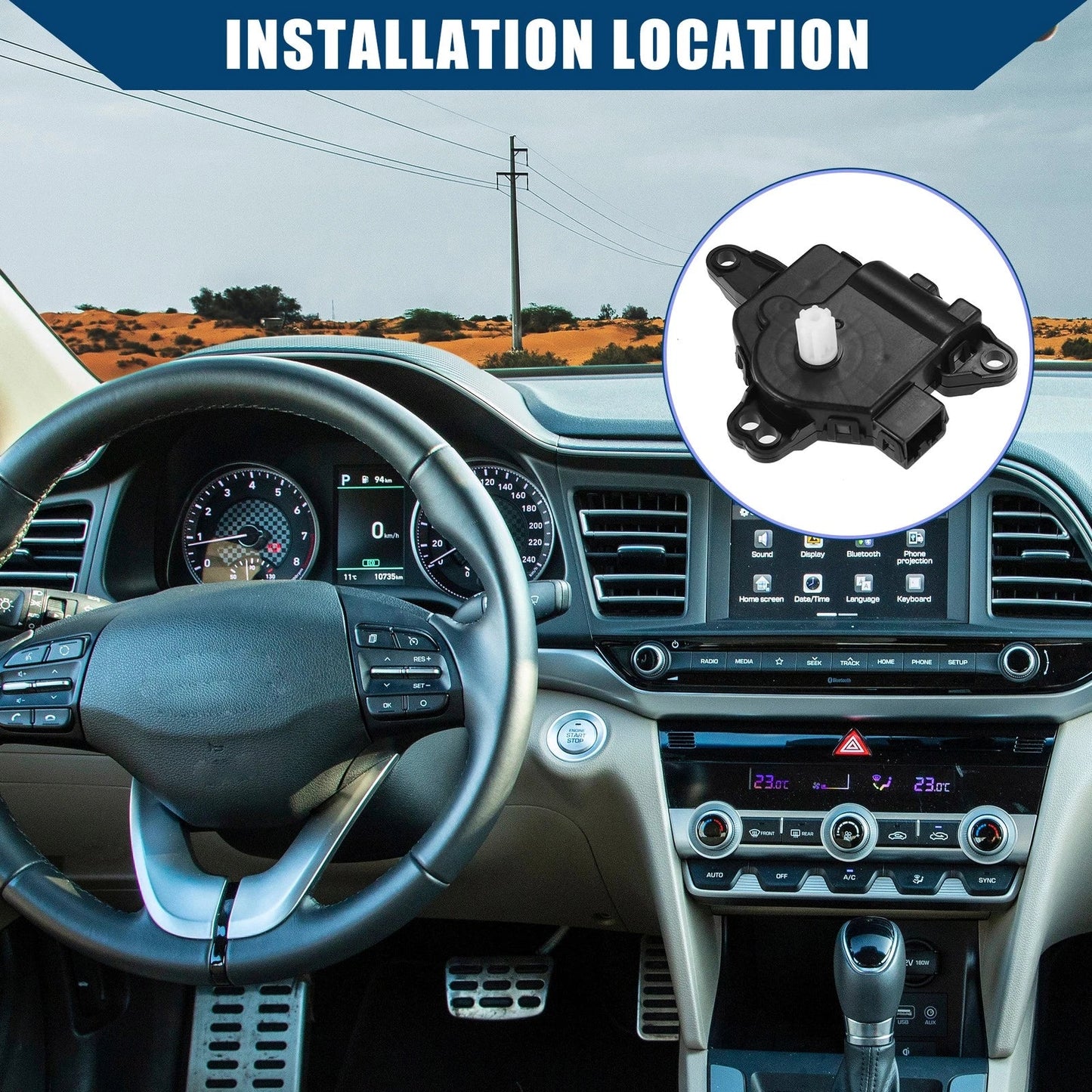 HVAC Heater Blend Door Actuator for Hyundai Azera, Elantra, Sonata (2006-2019)