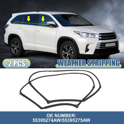 2X Window Glass Seals No.55395274AW/55395275AW for Jeep Wrangler (2007–2018)