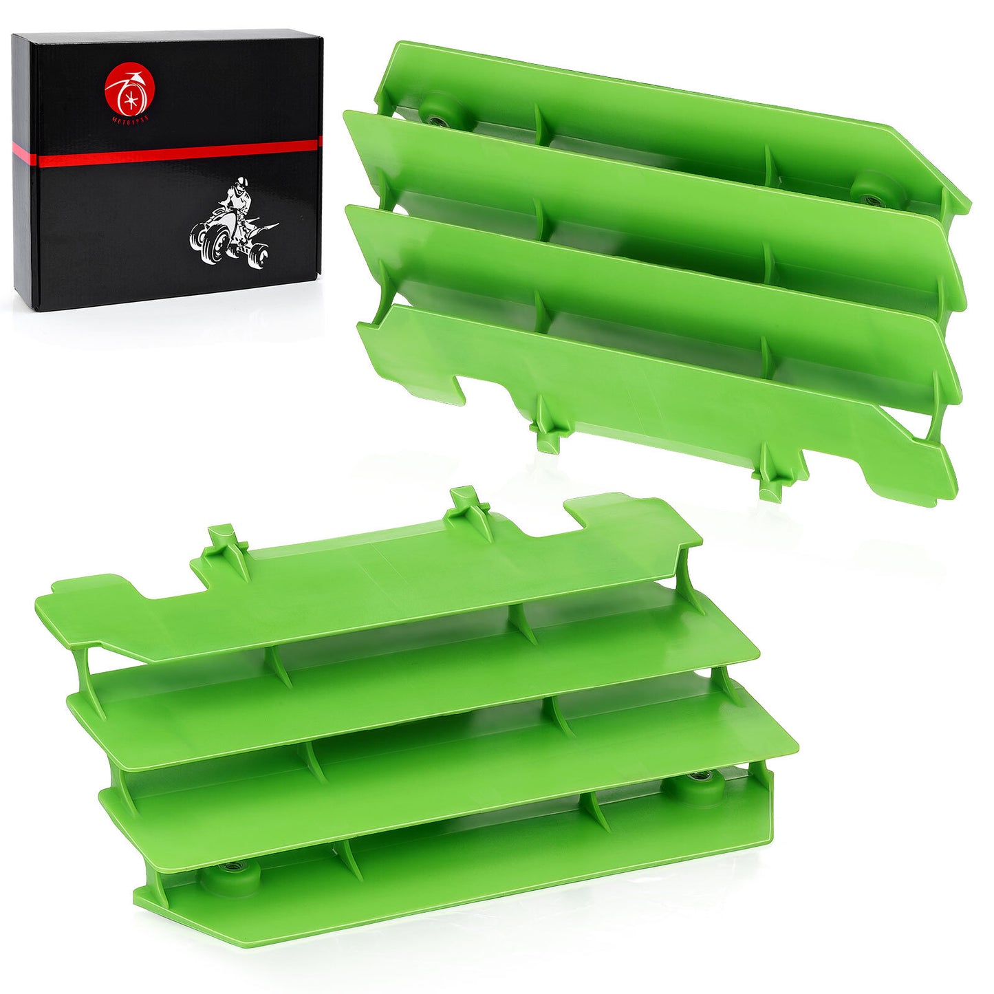 2X Radiator Shroud Guard for Kawasaki KX125 KX250  Green