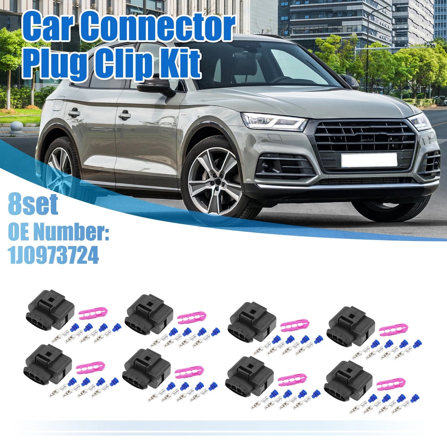 Set of 8 4 Pin No.1J0973724 Coil Pack Connectors for VW Audi Seat