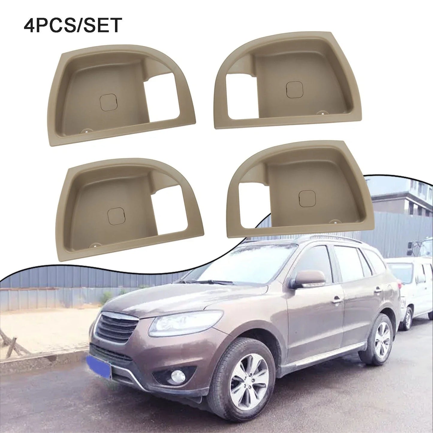 2 x Left Driver Inside Door Handle Beige Plastic for Fe (2007–2012)