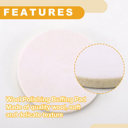 1pc 4" Wool Polishing Buffing Pad for Universal Use (100mm)