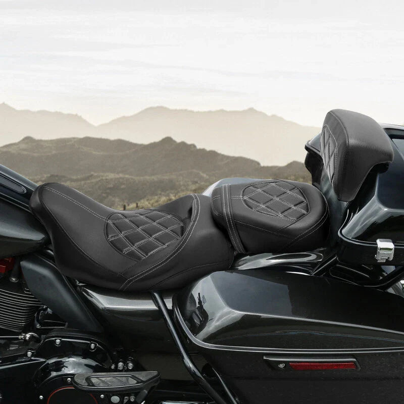 Driver Passenger Backrest Pad for Harley CVO Road Street Glide (2014-2023)