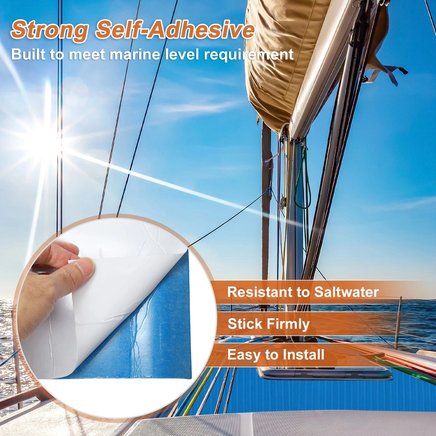 Boat Flooring Strip Cut EVA for Boat (96.06"L x 47.24"W) - Blue