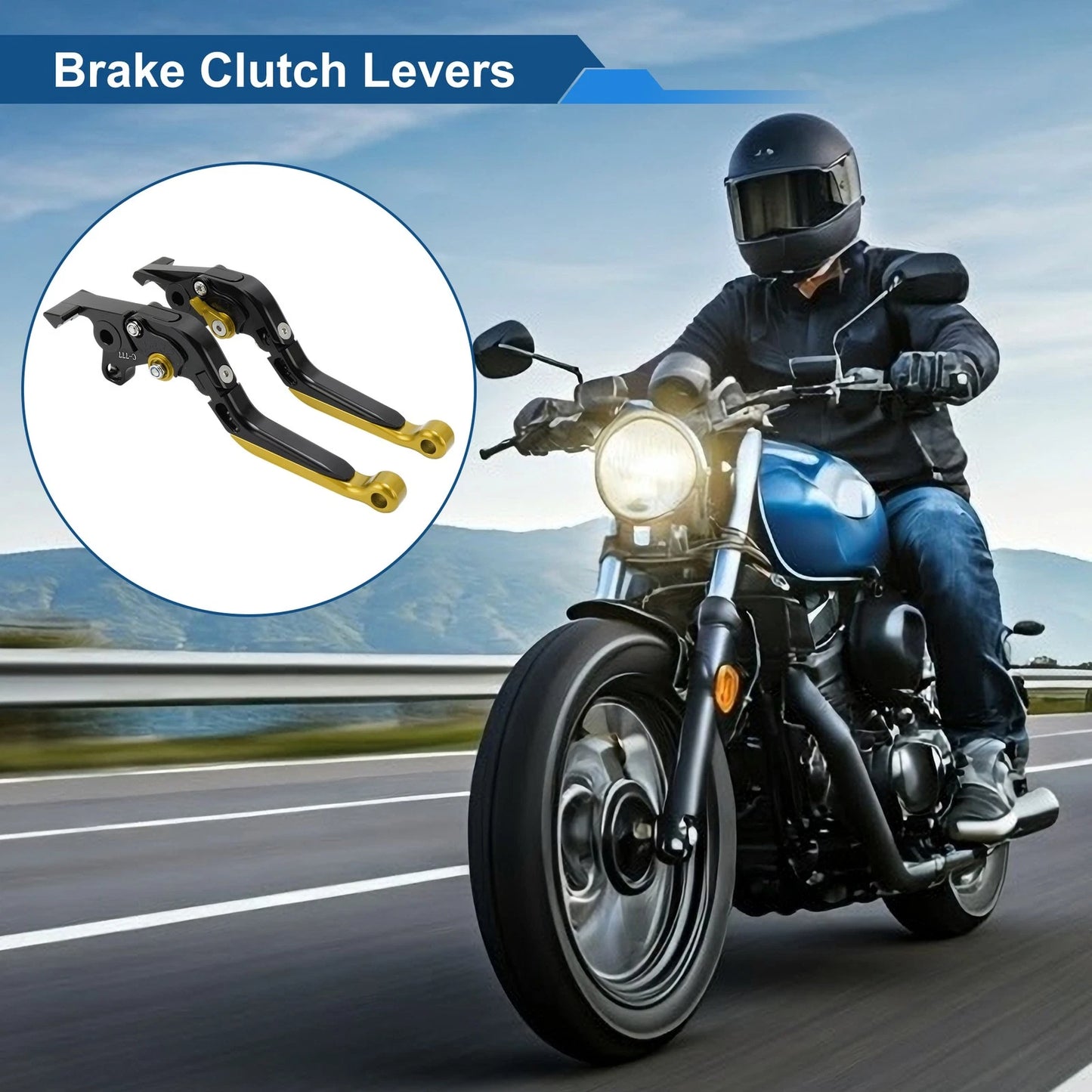 Short Long Brake Clutch Levers for Kawasaki ZX7R/ZX7RR (1996–2003) Black Gold Tone