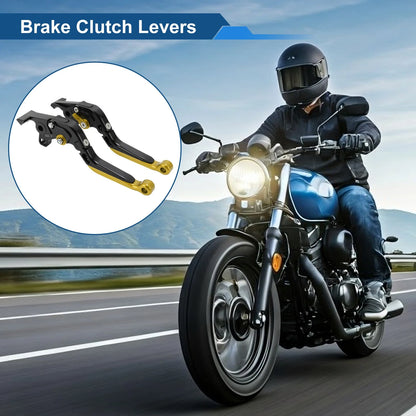 Short Long Brake Clutch Levers for Kawasaki ZX7R/ZX7RR (1996–2003) Black Gold Tone