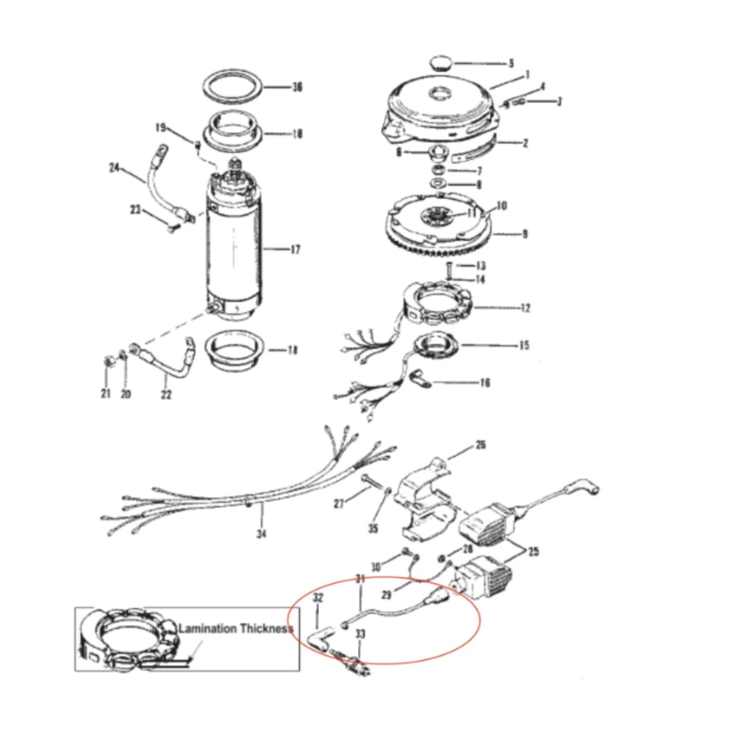 Set of 2 Spark Plug Wire Leads for Outboard Engines (1984–Present)