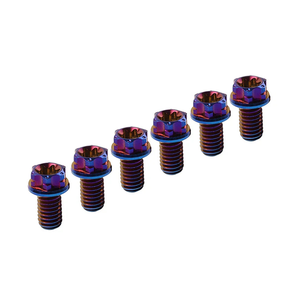 6pcs M8x40mm Titanium Torx Head Flange Bolts for Motorcycle Bike