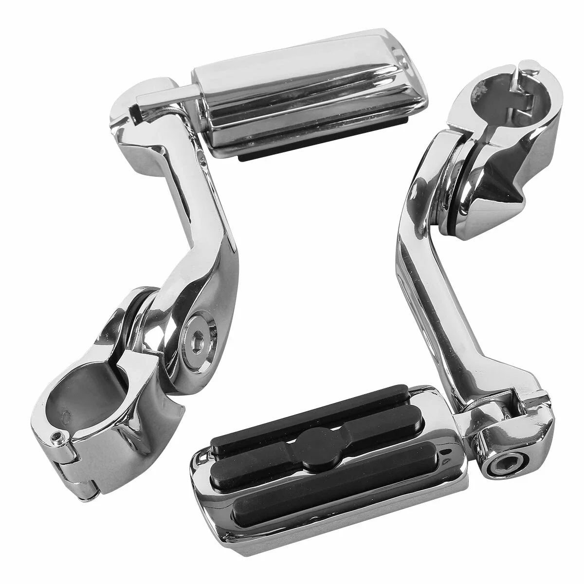 Mustache Engine Guard Crash Bar Footpegs Clamps for Harley Softail (2000-2017)