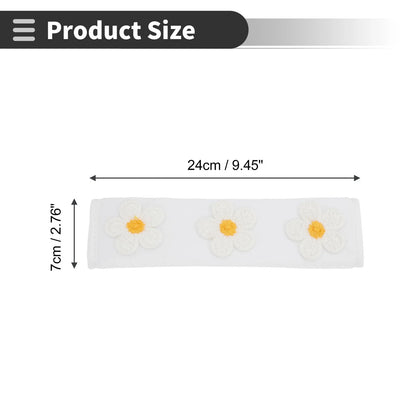 Set of 2 White Seat Belt Cover Pads for Universal Fit (24cm)