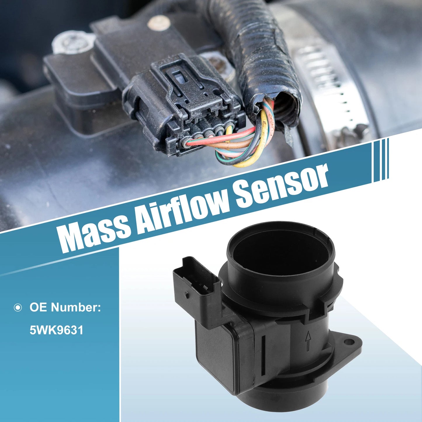 Mass Air Flow Sensor 5WK9631 for Citroen C2 C3, Ford, Peugeot