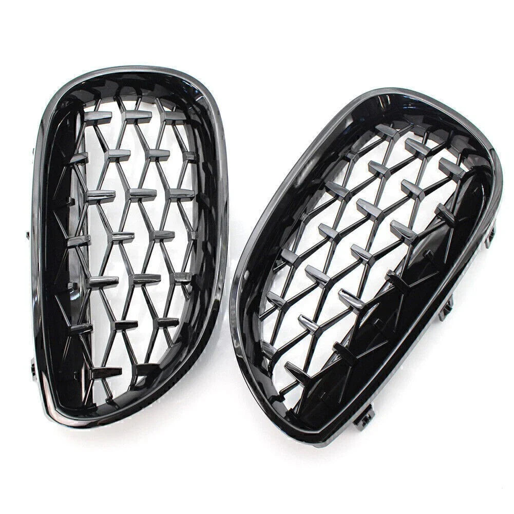 Gloss Black Diamond Meteor Front Kidney Grill for BMW E60 5 Series (2003-2009)